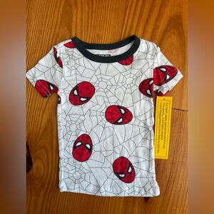 Marvel Spider-Man Web Print Kids T-Shirt - White and Red 4T